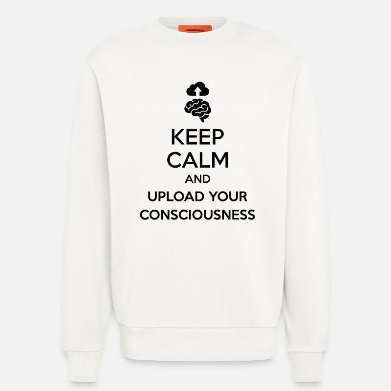 Lade dein Bewusstsein hoch – Sarkastischer Tech-Witz - Sweatshirt - made by SPREAD  - OFF WHITE