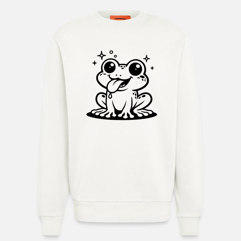 Toad Comic Frog - Sweatshirt - made by SPREAD  - OFF WHITE