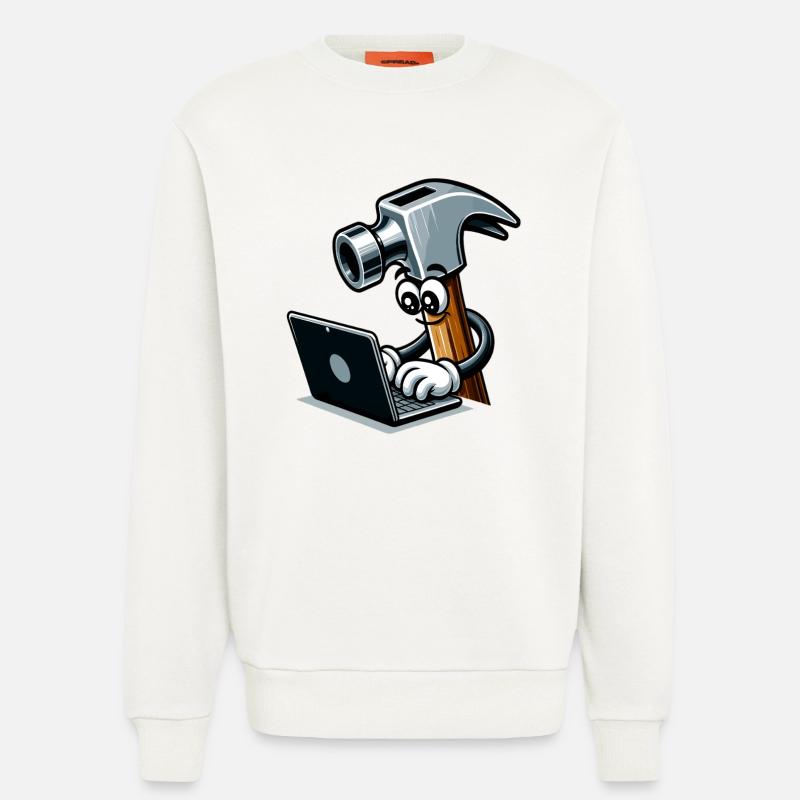 HammerCode: Werkzeug trifft Bits - Sweatshirt - made by SPREAD  - OFF WHITE