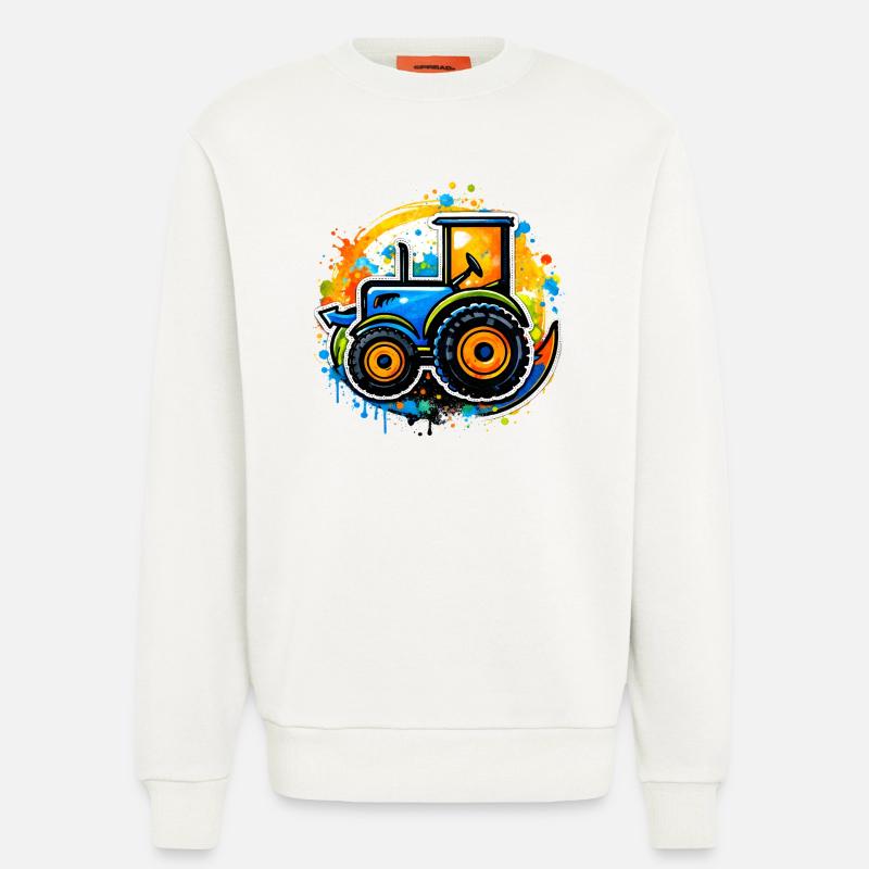 Bunter Traktor im Graffiti-Stil   - Sweatshirt - made by SPREAD  - OFF WHITE