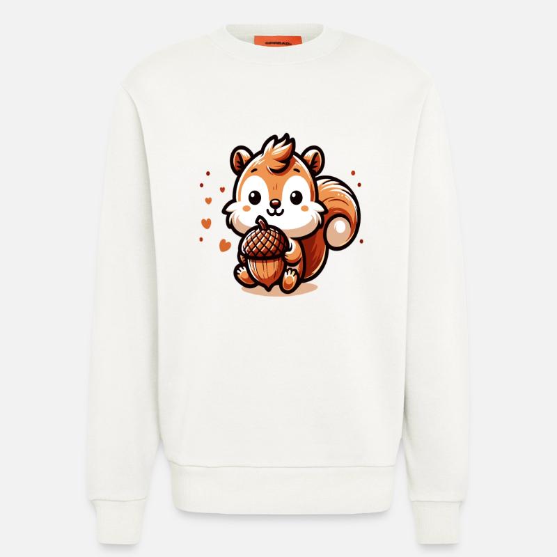 Süßes Eichhörnchen mit Herz-Eichel - Sweatshirt - made by SPREAD  - OFF WHITE