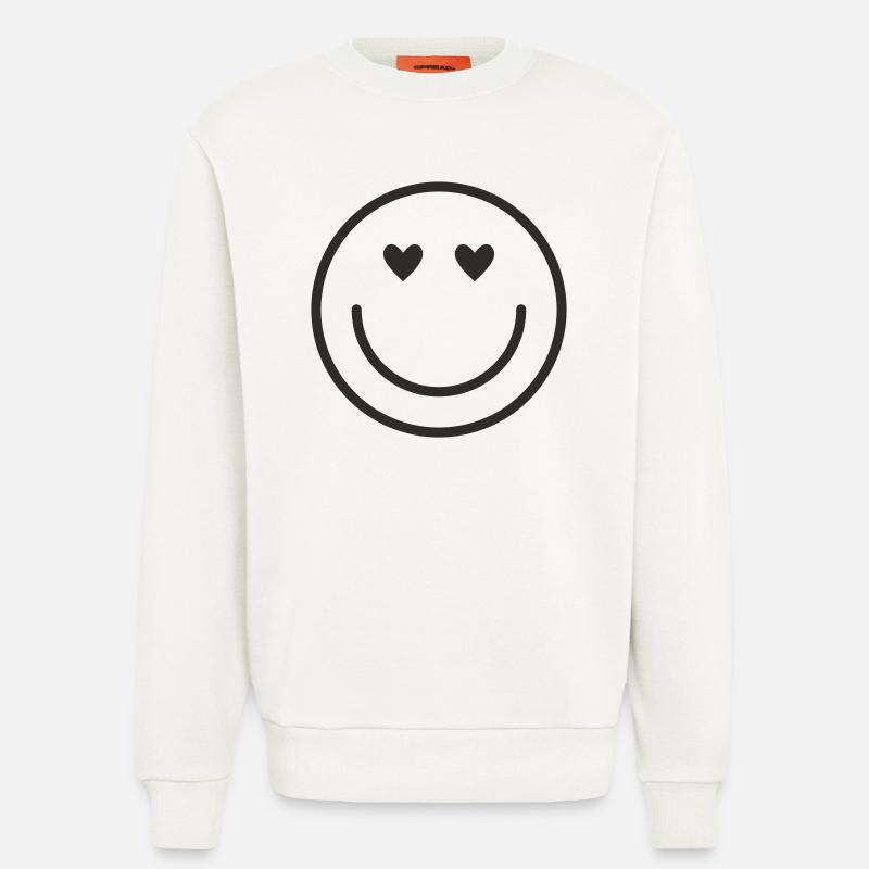 Smiley lachen lächle smile - Sweatshirt - made by SPREAD  - OFF WHITE