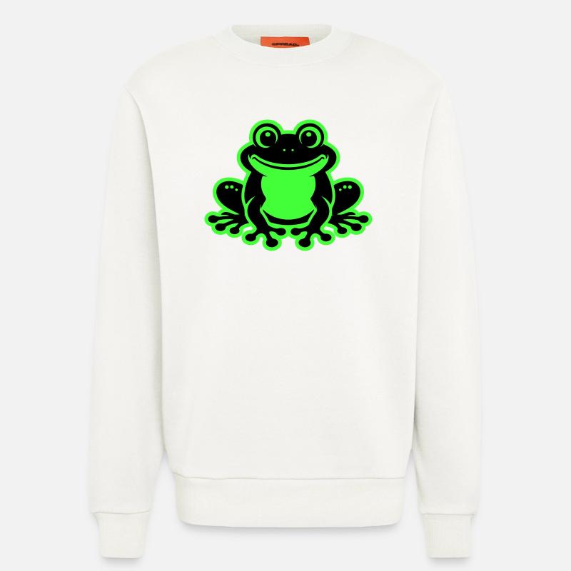 Toad Comic Frog - Sweatshirt - made by SPREAD  - OFF WHITE