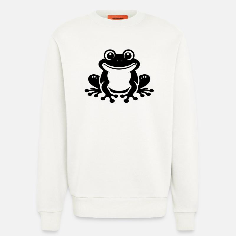 Toad Comic Frog - Sweatshirt - made by SPREAD  - OFF WHITE