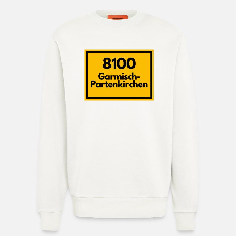 OLD POSTCODE POSTCODE 8100 GARMISCH-PARTENKIRCHEN - Sweatshirt - made by SPREAD  - OFF WHITE