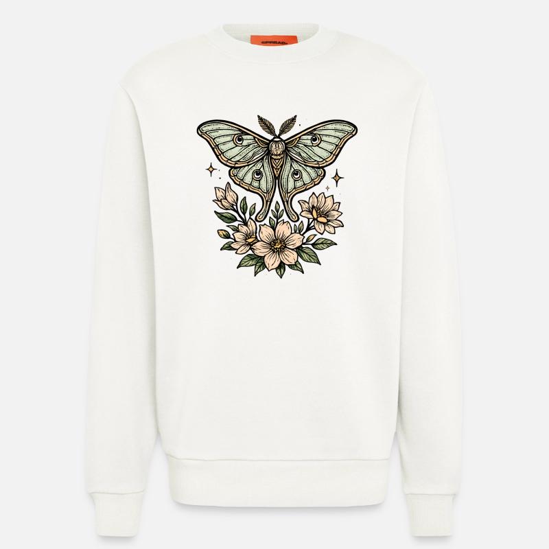 Motte mit Blütenbouquet - Sweatshirt - made by SPREAD - OFF WHITE