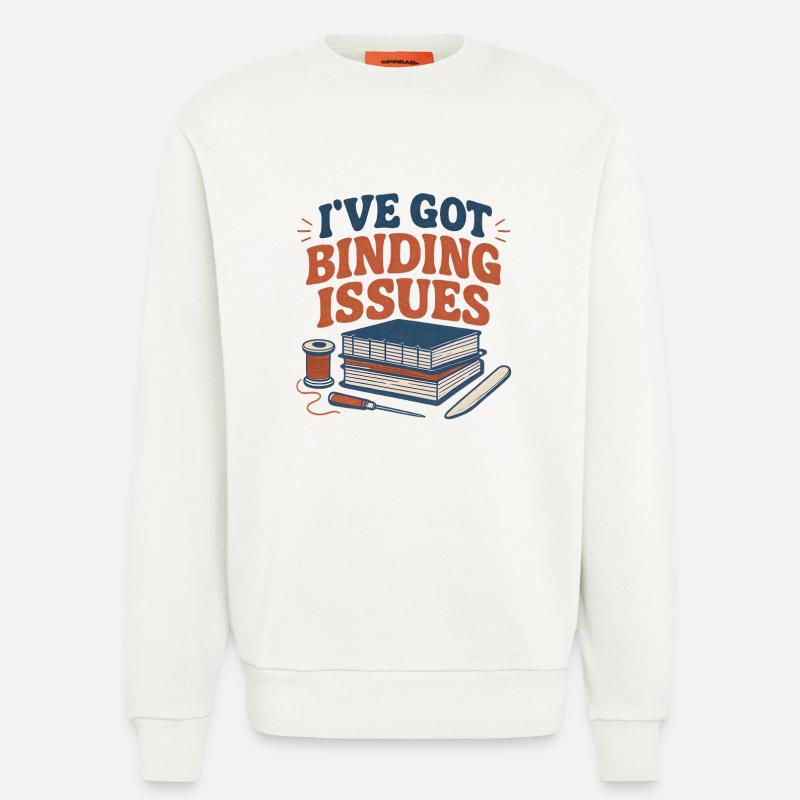 I have attachment problems | Bookbinding - Sweatshirt - made by SPREAD  - OFF WHITE