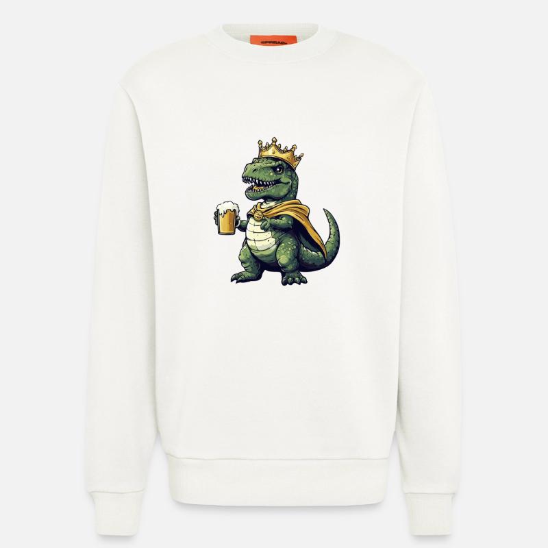 Dinosaurier T-Rex Bier König - Sweatshirt - made by SPREAD  - OFF WHITE