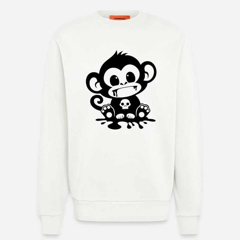 Spooky Affe mit Totenkopf - Sweatshirt - made by SPREAD  - OFF WHITE