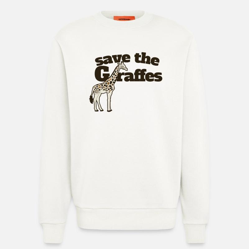 Save the Giraffes Giraffe Art Tee - Sweatshirt - made by SPREAD  - OFF WHITE