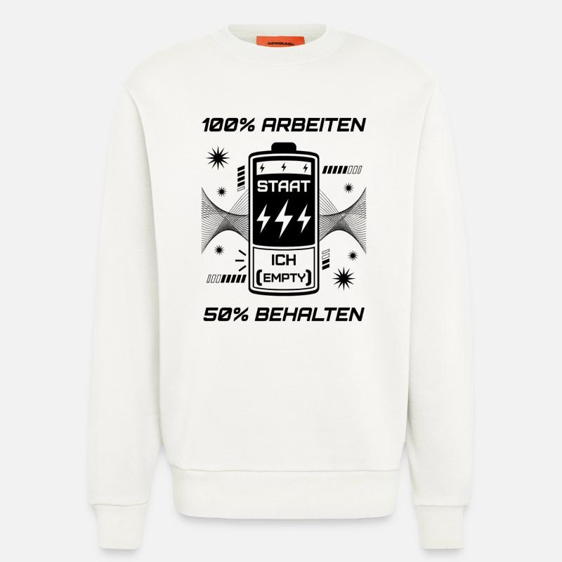 100% Work 50% Keep - Sweatshirt - made by SPREAD  - OFF WHITE
