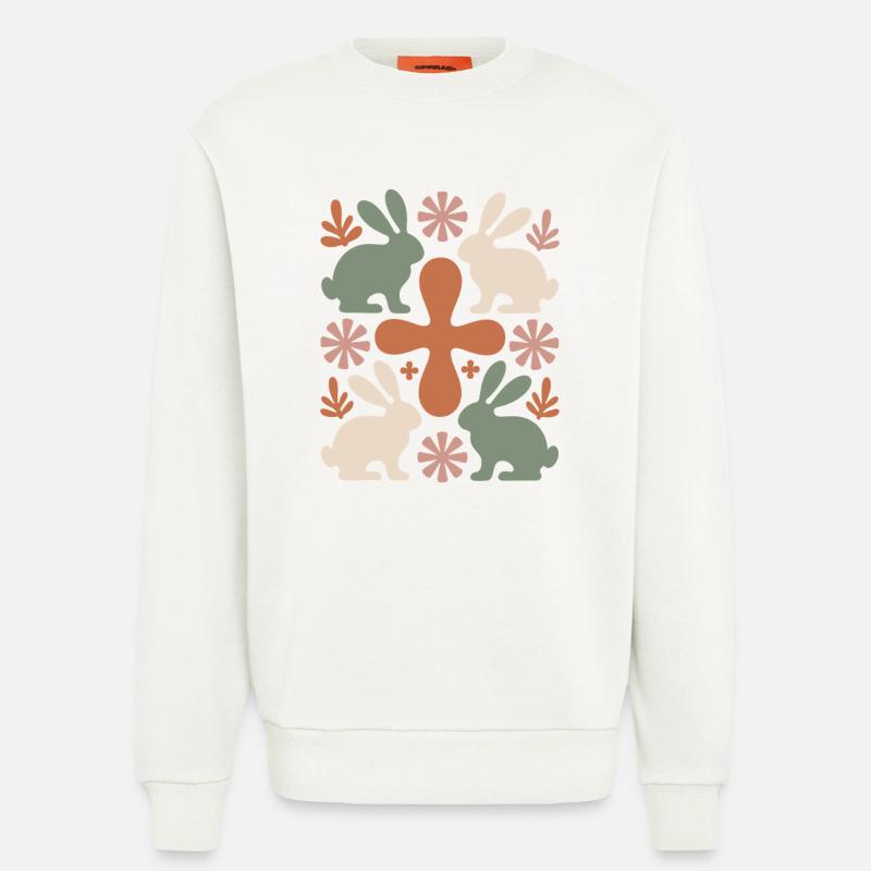 Easter Bunny Cross Pattern - Sweatshirt - made by SPREAD  - OFF WHITE