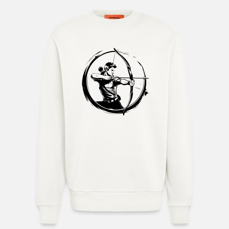 Bogenschießen Mann Silhouette - Sweatshirt - made by SPREAD  - OFF WHITE
