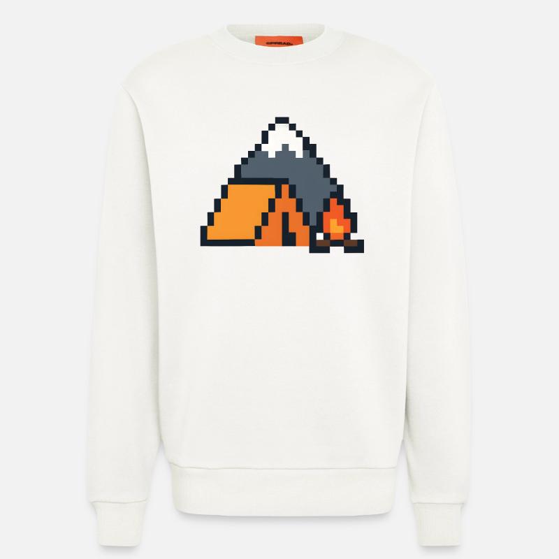 Pixel Sleeping Fox Moonlit Night - Sweatshirt - made by SPREAD  - OFF WHITE