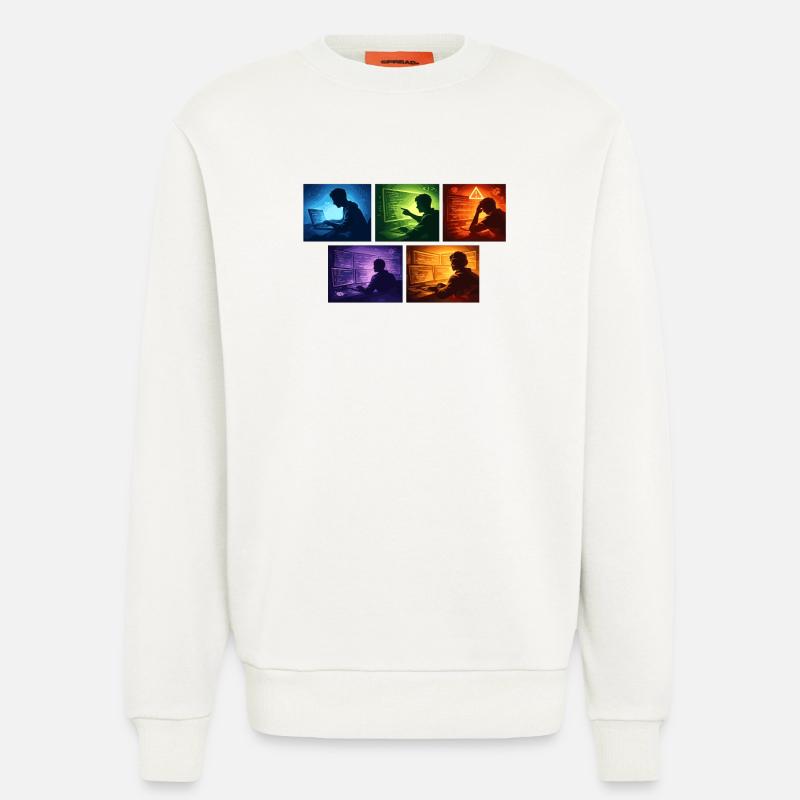 Multi-Screen Code Shadow - Sweatshirt - made by SPREAD  - OFF WHITE