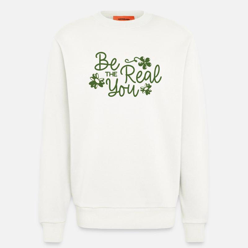 Sei der echte Du Blumenschrift - Sweatshirt - made by SPREAD  - OFF WHITE