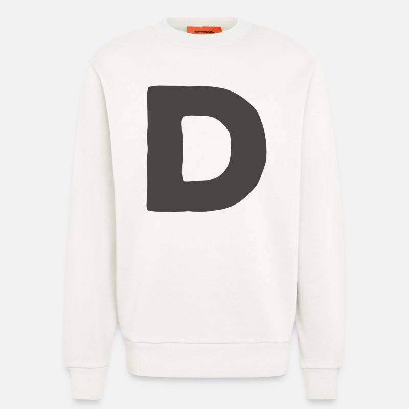 Minimalbuchstabe D Fett Monogramm-Typografie - Sweatshirt - made by SPREAD  - OFF WHITE