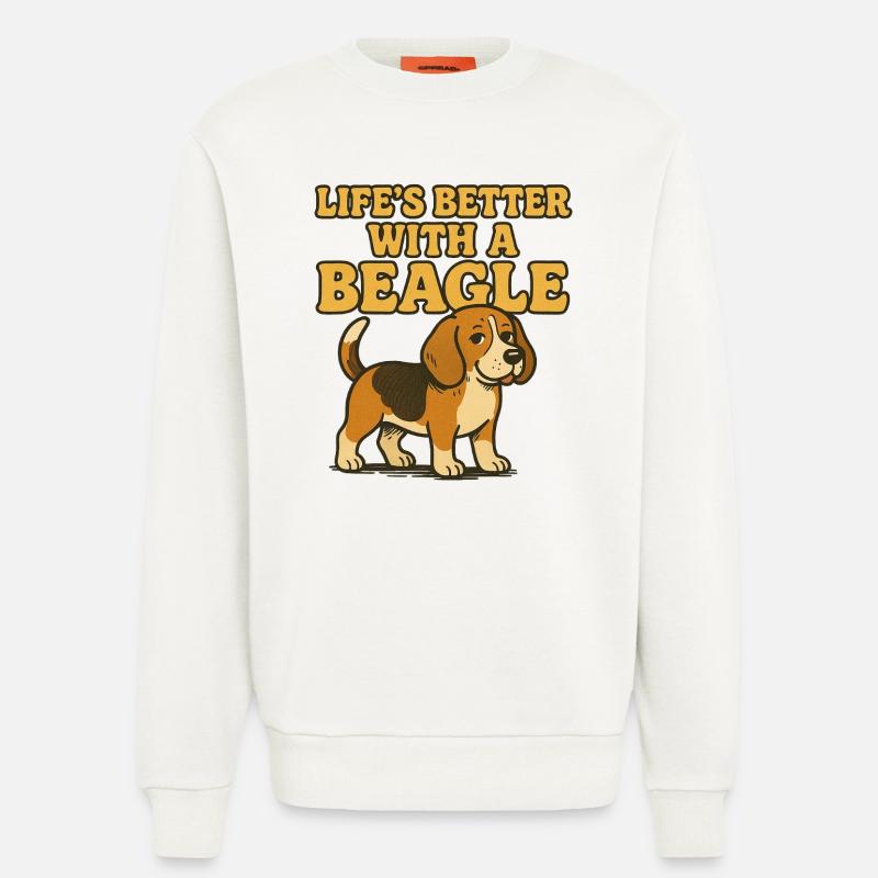 Beagle Life Better With A Beagle - Sweatshirt - made by SPREAD  - OFF WHITE