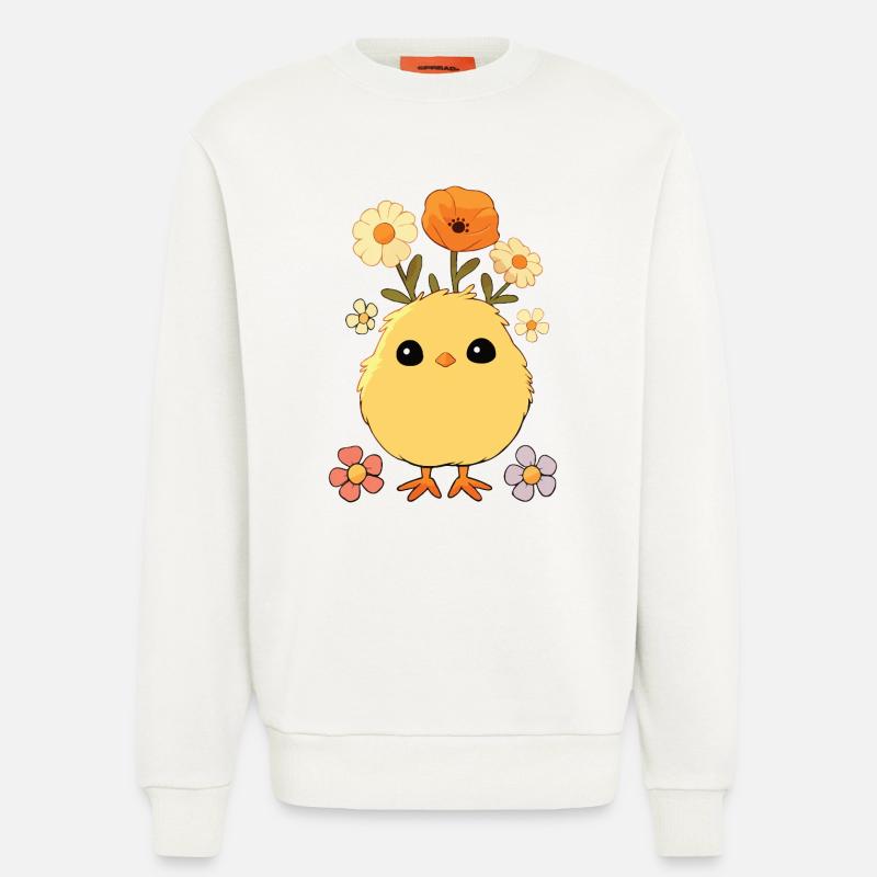 Chick, Spring, Flowers, Summer, Easter, Garden - Sweatshirt - made by SPREAD  - OFF WHITE