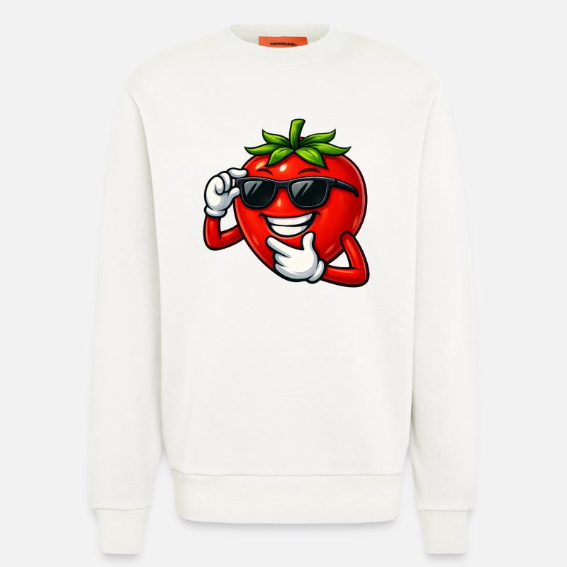 Coole Cartoon Tomate Comic Gemüse Spaß - Sweatshirt - made by SPREAD  - OFF WHITE