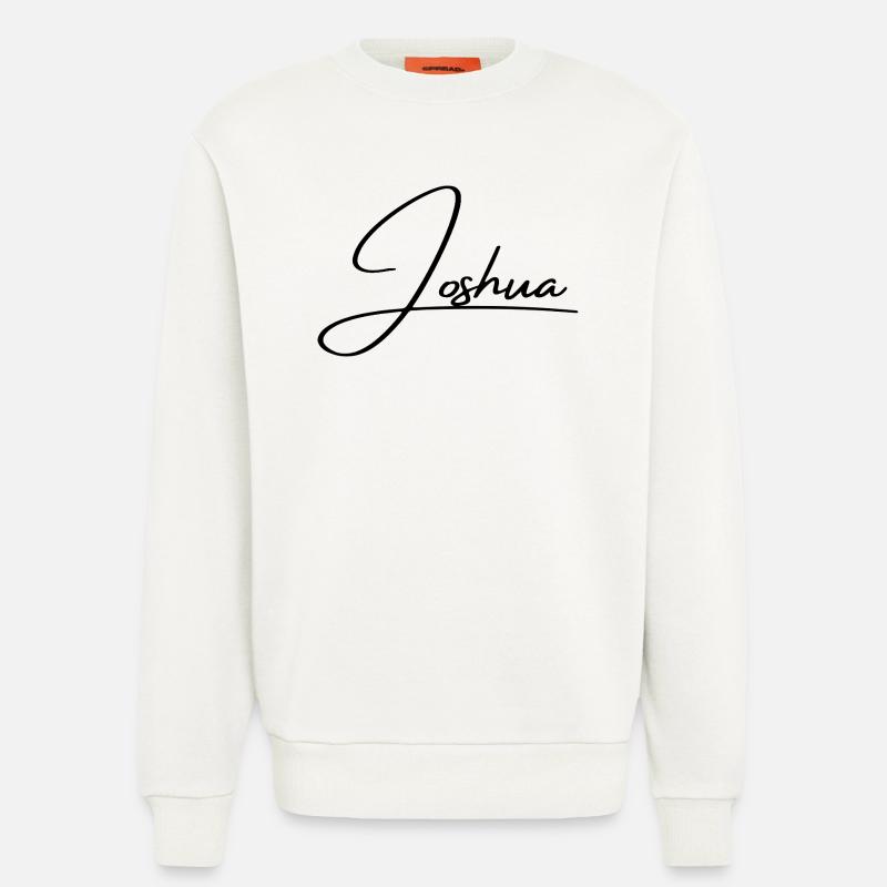 Joshua Name - Elegant Cursive Script - Sweatshirt - made by SPREAD  - OFF WHITE