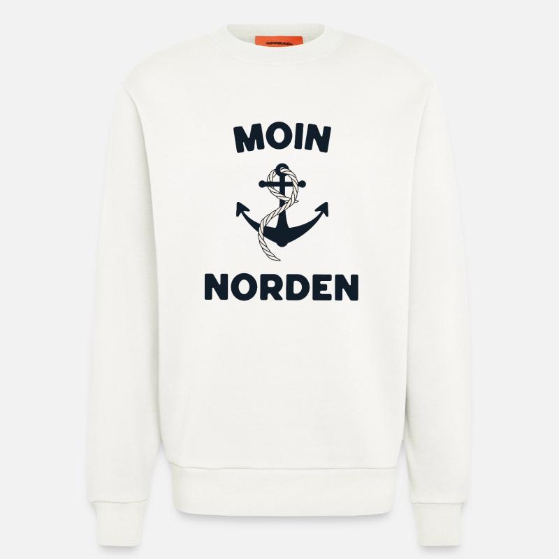 Moin Norden – Maritimes Anker-Design - Sweatshirt - made by SPREAD  - OFF WHITE