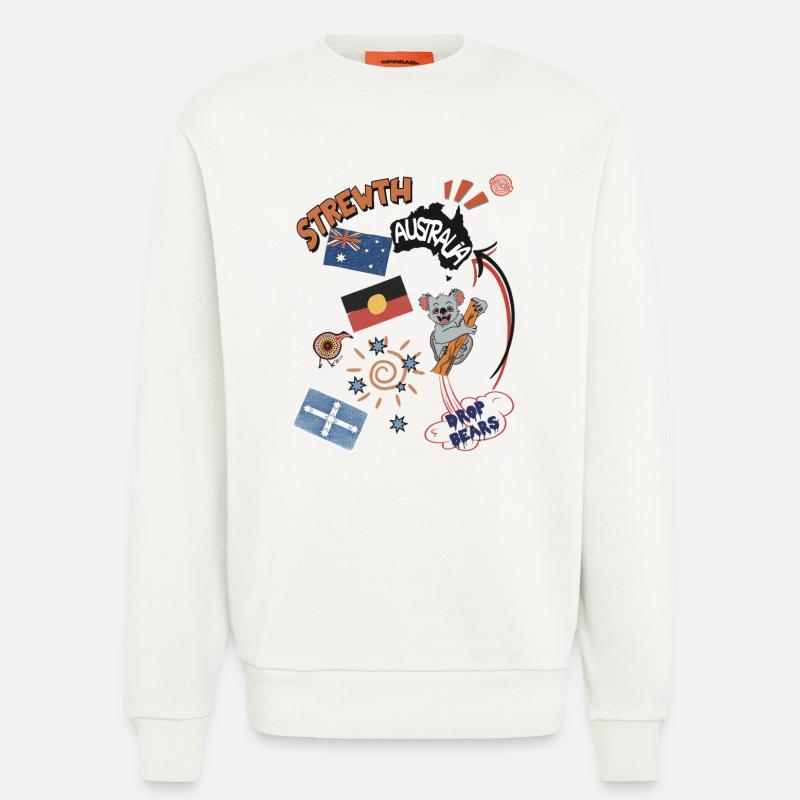 Australische Collage Strewth & Drop bears - Sweatshirt - made by SPREAD  - OFF WHITE