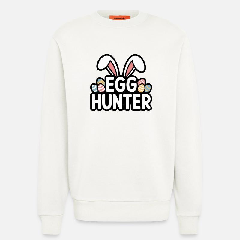 Egg Hunter Bunny – Conception de Pâques - Sweat bio décontracté fabriqué en UE - OFF WHITE