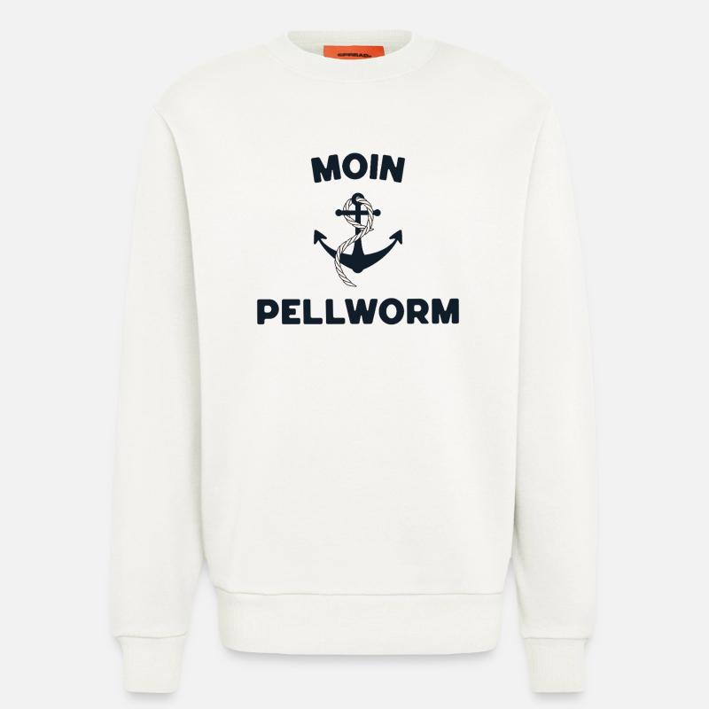 Moin Pellworm – Maritimes Anker-Design - Sweatshirt - made by SPREAD  - OFF WHITE