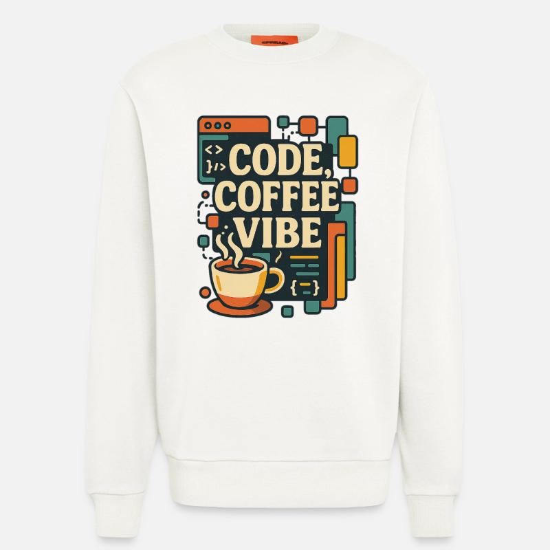 Code Coffee Vibe – Funny Programmer T-Shirt - Sweatshirt - made by SPREAD  - OFF WHITE