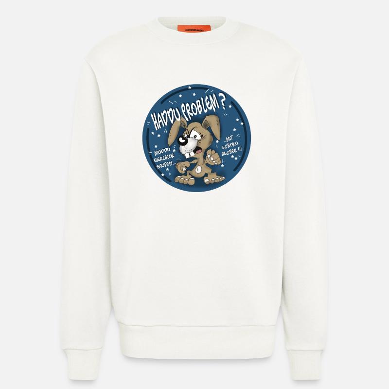 Hasen-Comic Haddu Problem? - Sweatshirt - made by SPREAD  - OFF WHITE