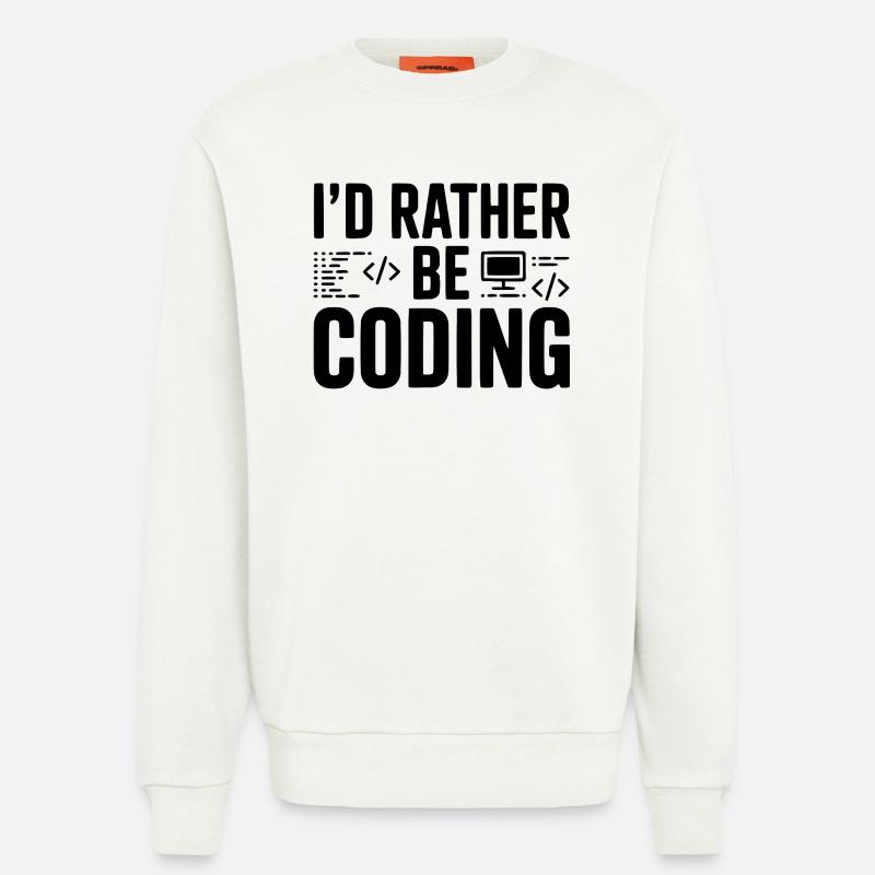 Je préfère coder - Sweat bio décontracté fabriqué en UE - OFF WHITE