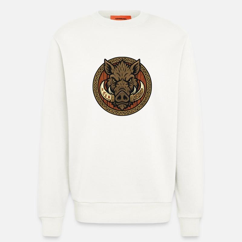 Wikinger Eberemblem - Sweatshirt - made by SPREAD  - OFF WHITE