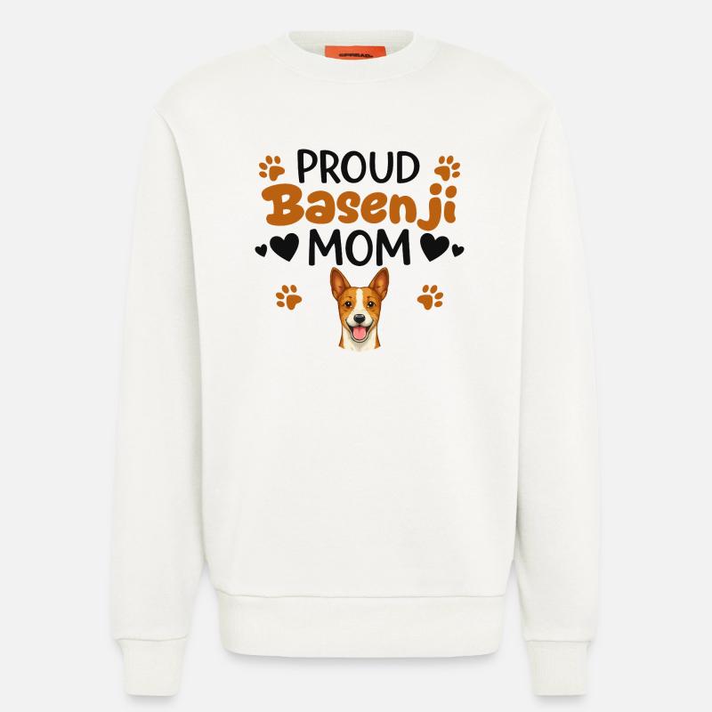 Stolze Barkless Dog Mutter, Basenji - Sweatshirt - made by SPREAD  - OFF WHITE