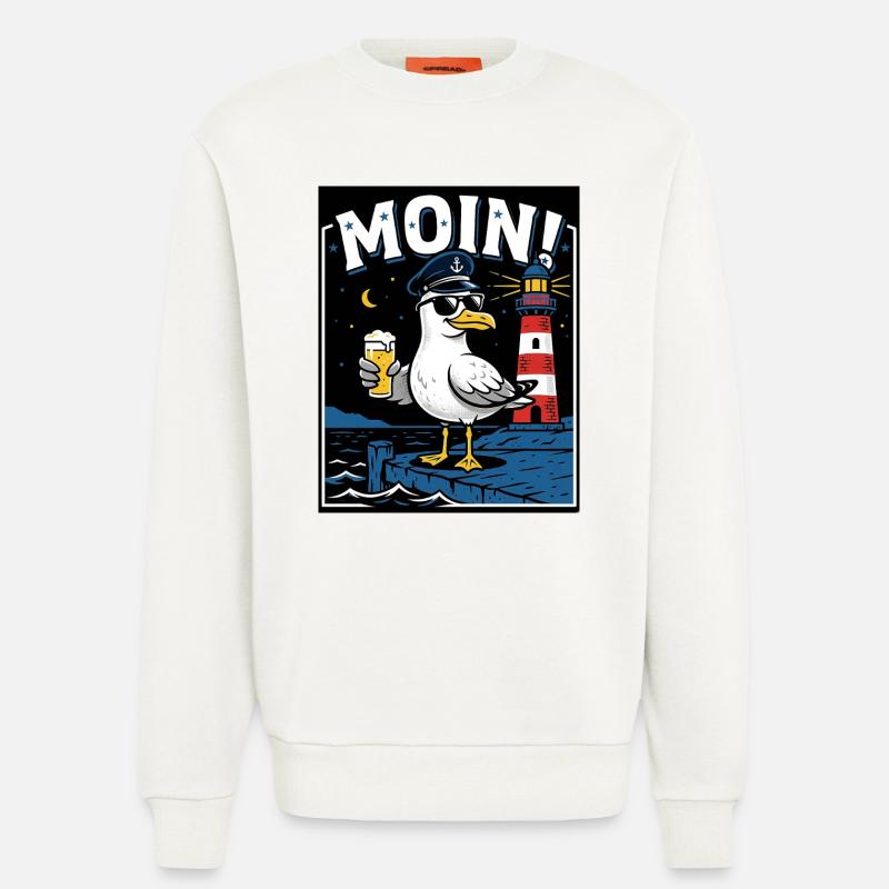 Küste Kneipe Möwe Bier - Sweatshirt - made by SPREAD  - OFF WHITE