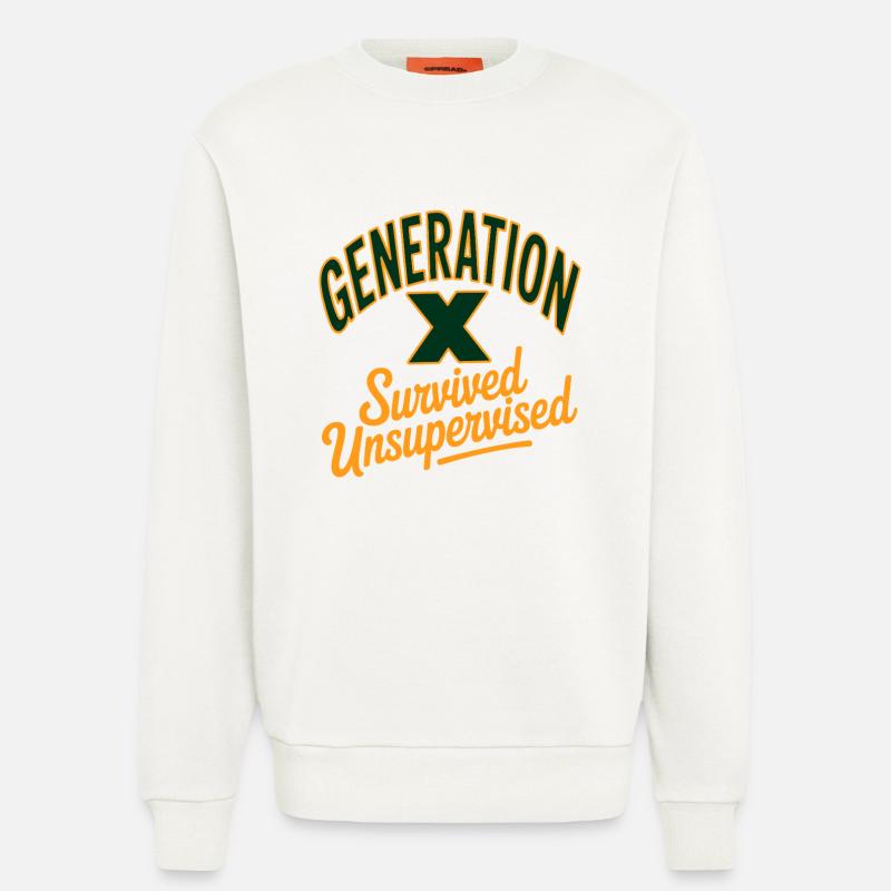 Generation X Survived Unsupervised - Sweatshirt - made by SPREAD  - OFF WHITE