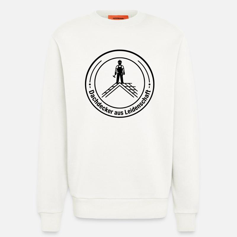 Dachdecker Leidenschaft Badge - Sweatshirt - made by SPREAD  - OFF WHITE