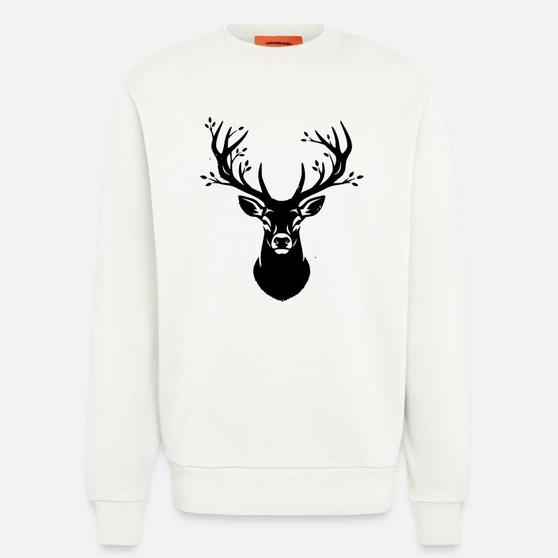 Hirsch Geweih Wald Silhouette - Sweatshirt - made by SPREAD  - OFF WHITE