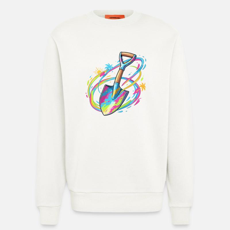 Farbexplosion Gartenschaufel Illustration - Sweatshirt - made by SPREAD  - OFF WHITE