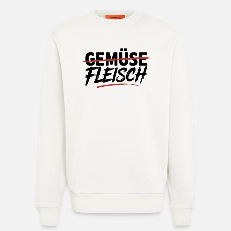  Gemüse Durchgestrichen Fleisch Unterstrichen - Sweatshirt - made by SPREAD  - OFF WHITE