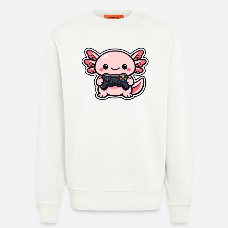 Kawaii Gaming-Drache mit Controller - Sweatshirt - made by SPREAD  - OFF WHITE