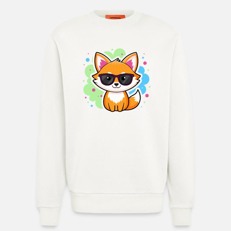 Fuchs-Pop-Brille - Sweatshirt - made by SPREAD  - OFF WHITE