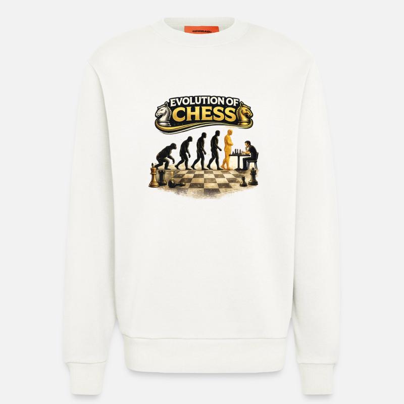 Evolution des Schachs - Sweatshirt - made by SPREAD  - OFF WHITE