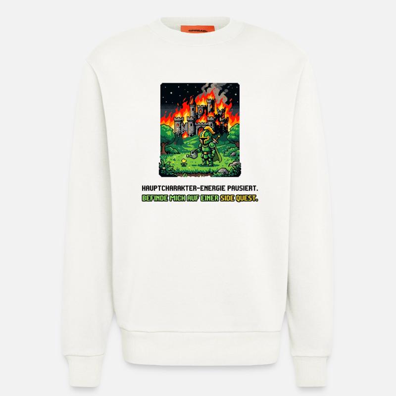 Side Quest Pause Gaming Spruch - Sweatshirt - made by SPREAD  - OFF WHITE