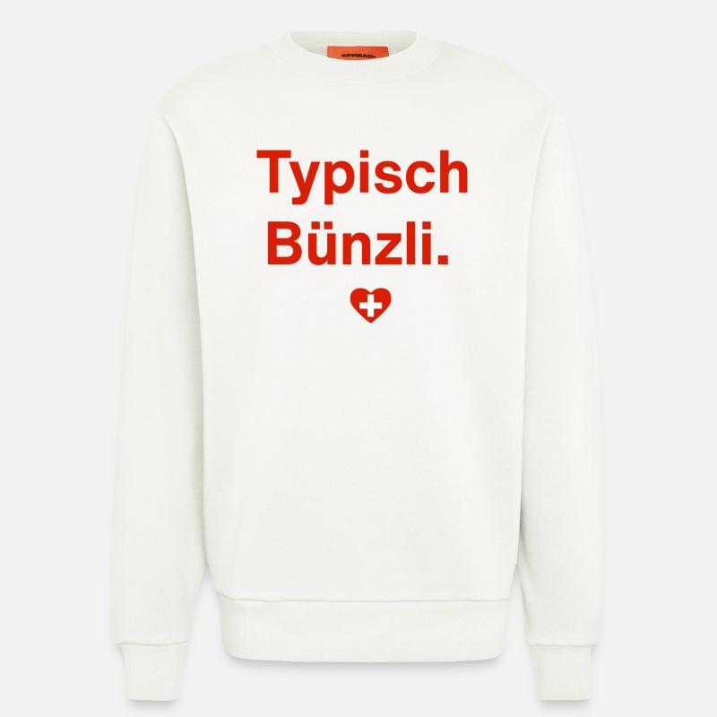 Typisch Bünzli. – Schweizer Minimal-Design - Sweatshirt - made by SPREAD  - OFF WHITE