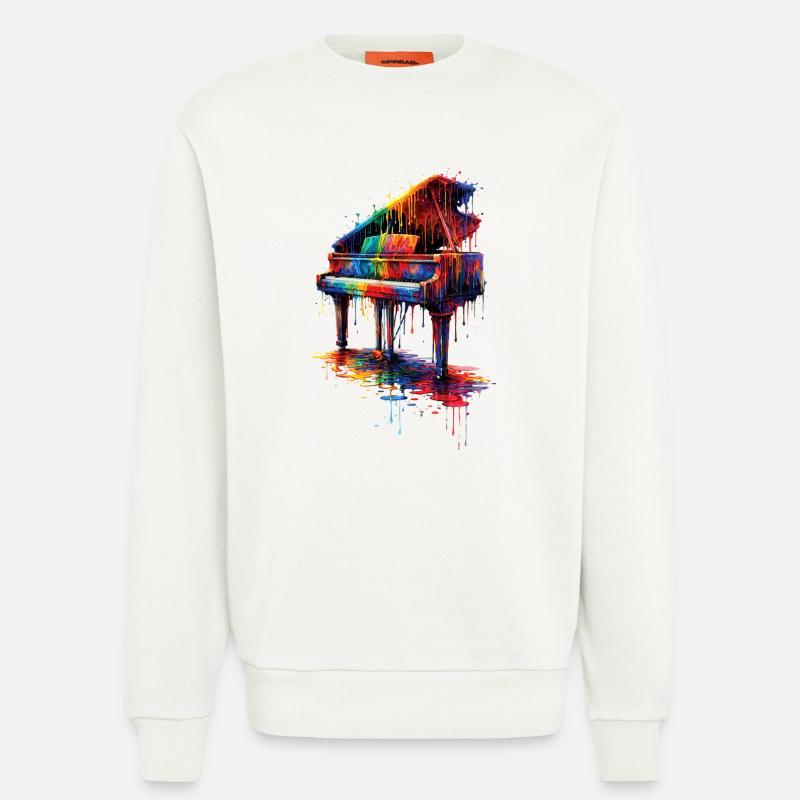 Klavier mit tropfender Farbe - Sweatshirt - made by SPREAD  - OFF WHITE