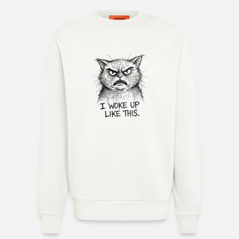 Wütige Katzen-Scribble - Sweatshirt - made by SPREAD  - OFF WHITE