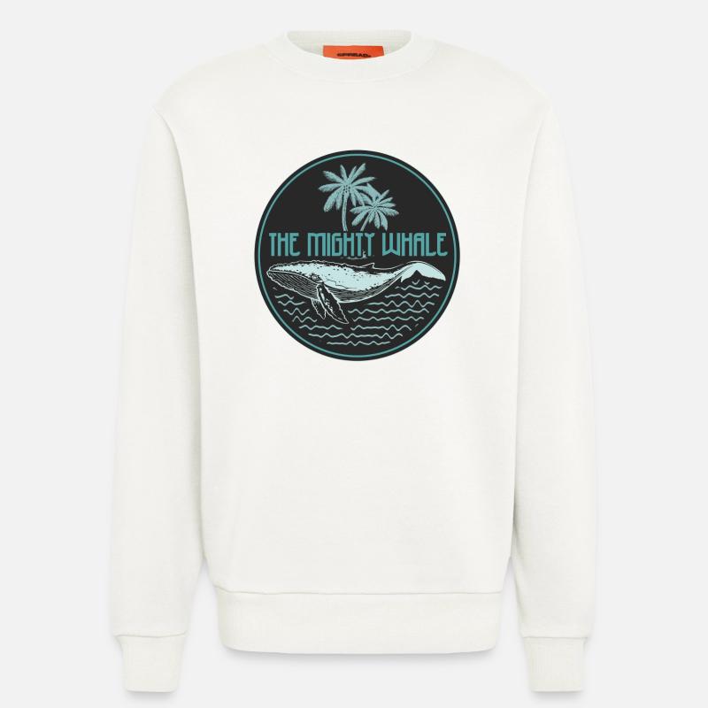 Mighty Whale Tropical Ocean Abzeichen - Sweatshirt - made by SPREAD  - OFF WHITE