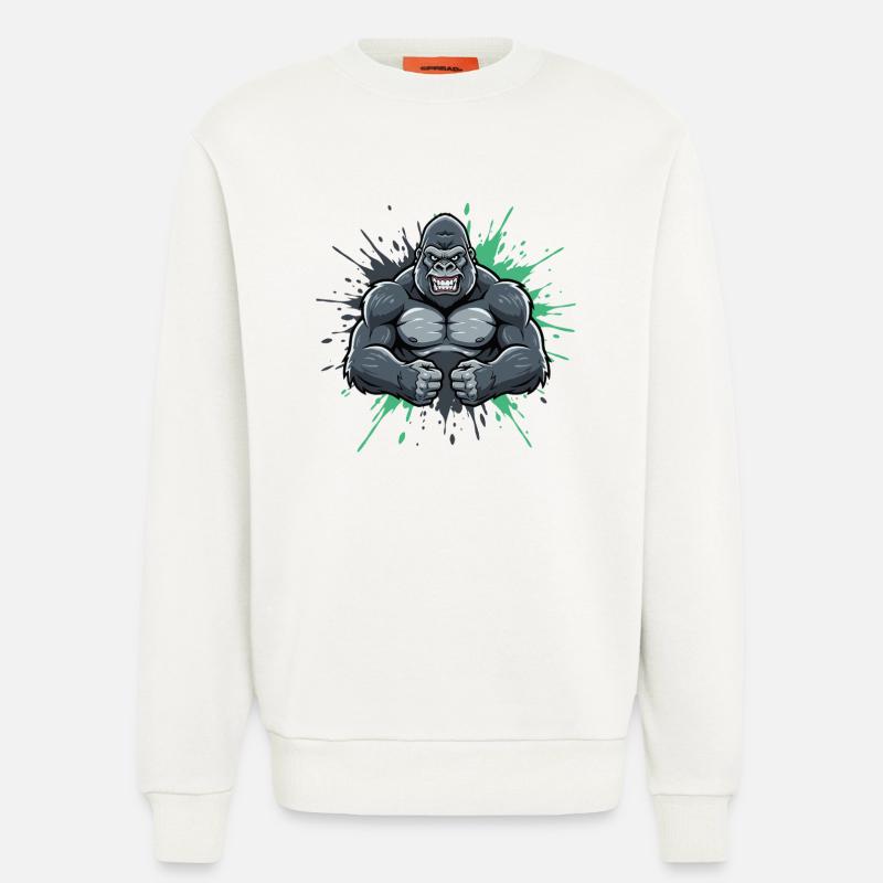Gorilla Kraft Comic Smash - Sweatshirt - made by SPREAD  - OFF WHITE