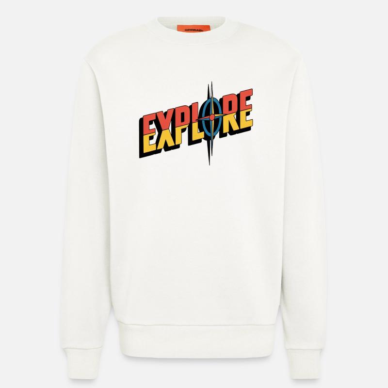 EXPLORE Kompass – Abenteuer Logo - Sweatshirt - made by SPREAD  - OFF WHITE